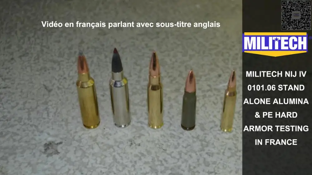 

Test Video--Militech 10x12 NIJ IV Alumina Ceramic&PE Panel French Customer's Testing Video