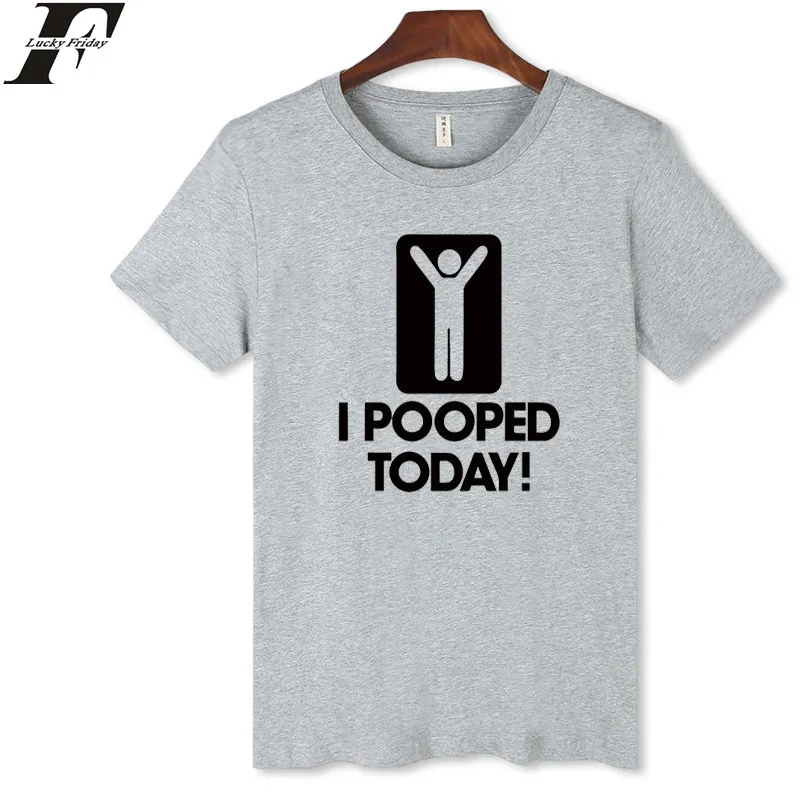 LUCKYFRIDAYF I POOPED TODAY мультяшная забавная футболка Мужская Уличная одежда мужская