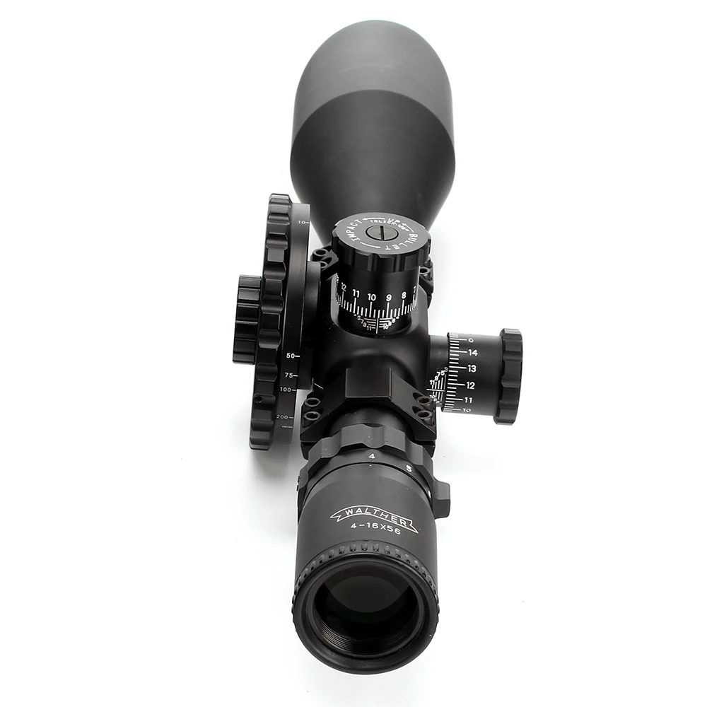 WALTHER FT 4-16X56 Hunting Riflescope Mil Dot Glass Etched Reticle Side Wheel Parallax Adjustment Turrets Reset Rifle Scope (7)
