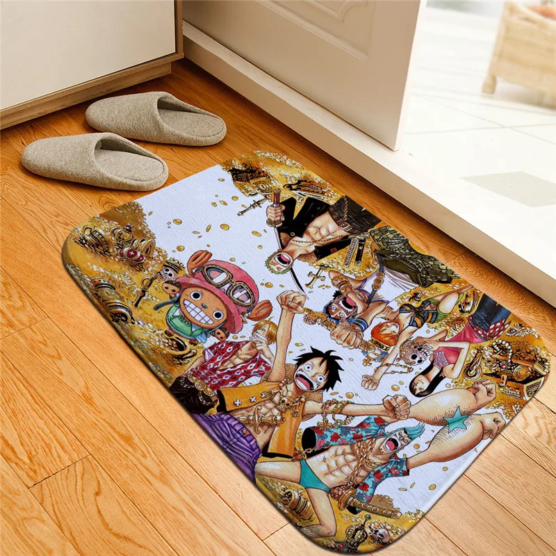 Luffy цельный напечатанный напольный коврик Противоскользящие коврики Зоро Чоппер туз ковры Добро пожаловать коврик для ванной комнаты кухонные коврики подарок