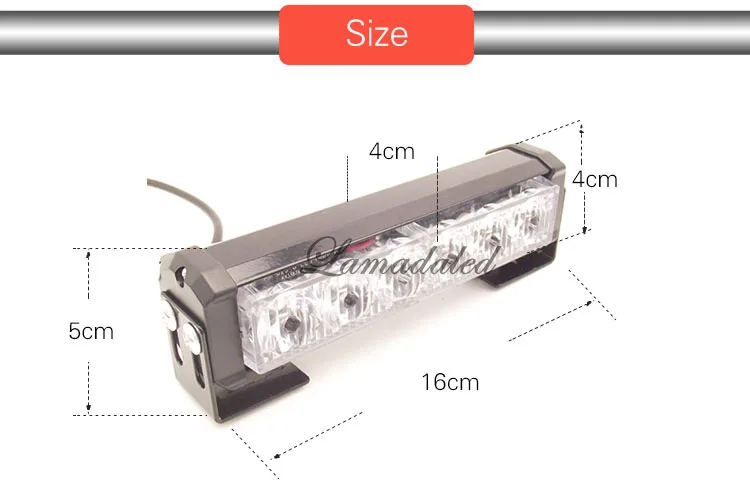 4 шт. 16 см Высокая мощность led Автомобильная решетка стробоскопы Красный Синий Полицейский автомобильный бампер сигнальная рампа фары дневного света для автомобиля