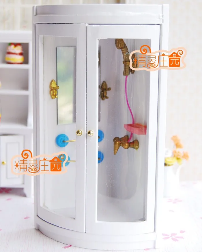 A01-X122 children baby gift Toy 1:12 Dollhouse mini Furniture Miniature rement wooden Bathroom shower room 1pcs