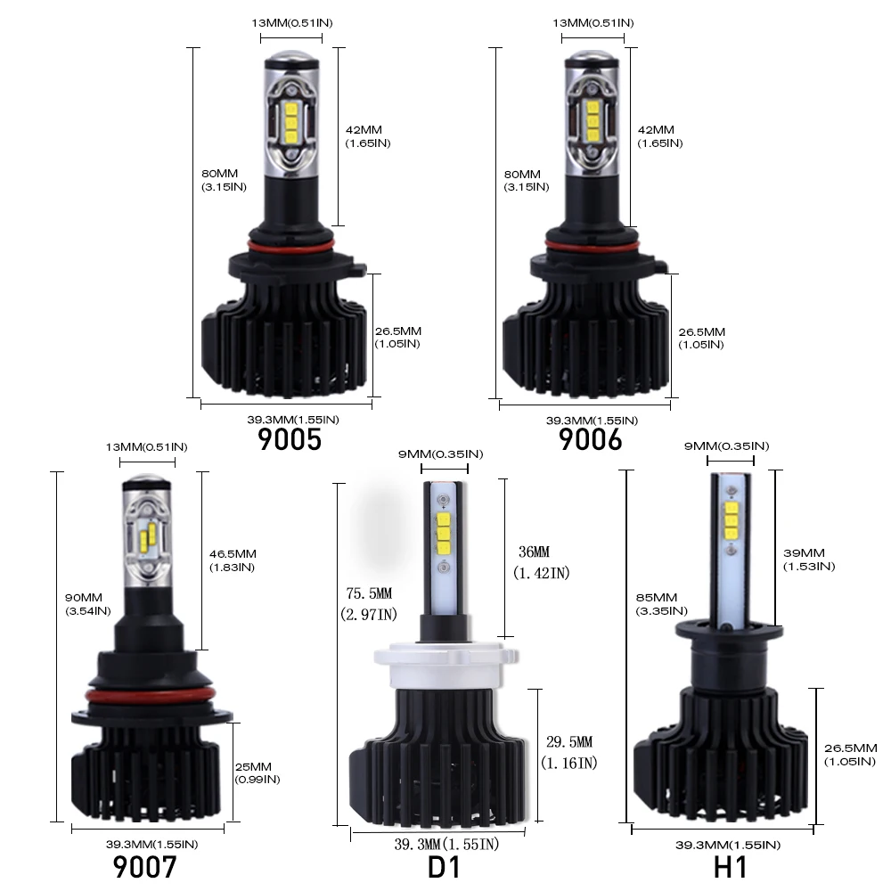 NOVSIGHT H15 H4/HB2/9003 Автомобильный светодиодный фары 60 Вт 12000LM 9006 9005 H7 H11/H8/H9 H1 H3 Противотуманные фары холодный белый 6000K Противотуманные огни