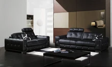 Free Shipping Classic 1 2 3 Black Leather sofa set Top grain leather and solid wood frame, streched headrest sofa set A021