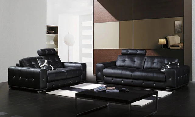Free Shipping Clic 1 2 3 Black Leather Sofa Set Top Grain Free Shipping Clic 1 2 3 Black Leather Sofa Set Top Grain And Solid Wood
