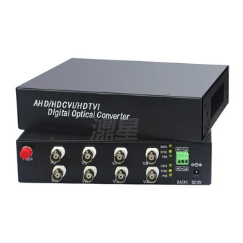 

1pair 8 Channel 1080P HD AHD CVI TVI Fiber Optical Video Converter 8V1D Single Mode Single Fiber 10KM with RS485 Reverse Data
