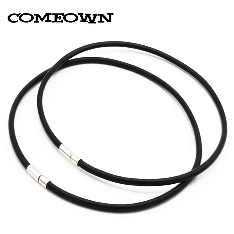 COMEOWN 10 шт. 4 мм(1"-30") черная пряжка кожаный шнур ожерелье для женщин DIY ювелирное ожерелье ручной работы с байонетными застежками