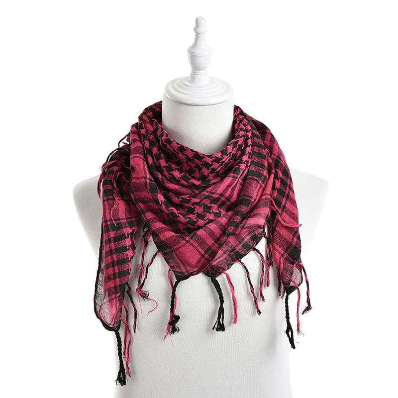 Унисекс 5 цветов для женщин и мужчин клетчатый арабский сетки шеи Keffiyeh палестинский шарф обертывание горячая распродажа - Цвет: rose