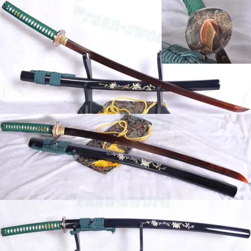 

HIGHQUALITY HANDMADE JAPANESE SAMURAI SWORD KATANA CLAY TEMPERED BLADE SHELL SAY