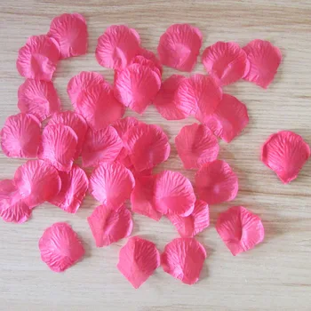 

1000pcs (100pcs*10 packs) Coral Watermelon red artificial Silk Rose Petals Wedding Valentine's Day party decoration
