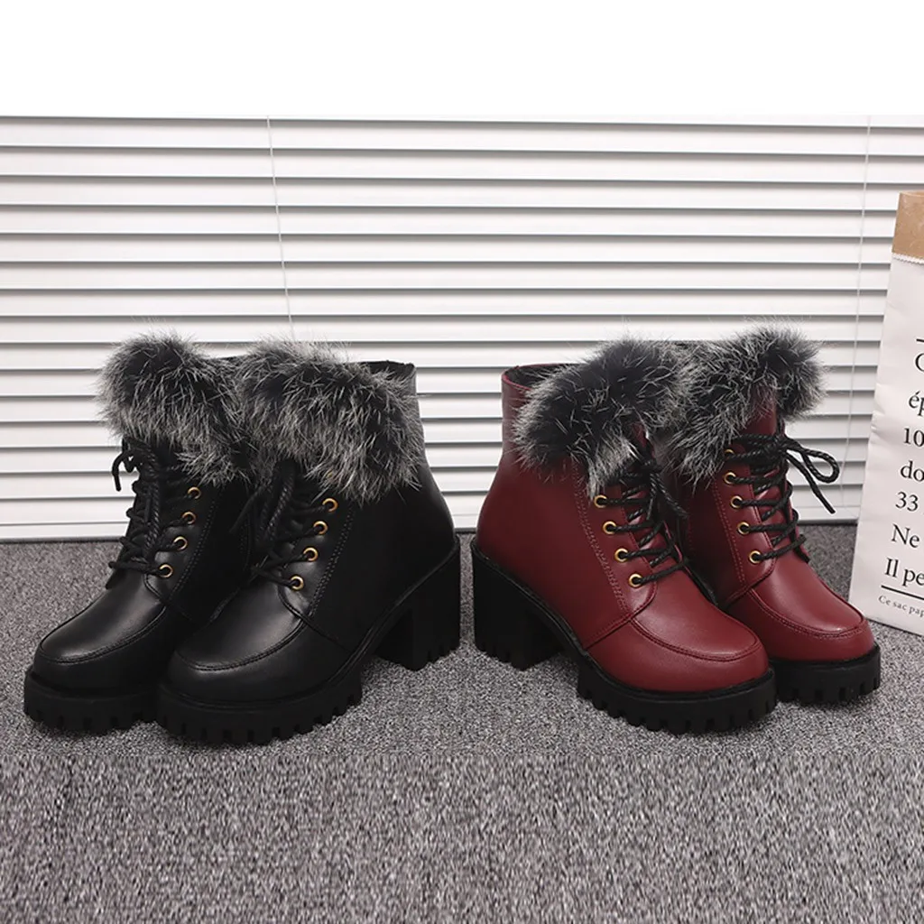 SAGACE/женские модные теплые ботильоны на высоком толстом каблуке в стиле ретро