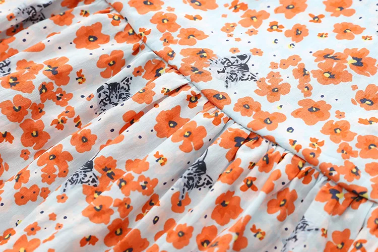 2018 Summer 2-10 Years Sexy Heart Shape Backless Floral Full Print Princess Dance Party Prom Little Kids Girl Cottoning Dress (8)