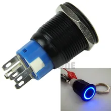Ootdty J34 Бесплатная доставка Черный чехол 19 мм ON/OFF синий Ангел глаз LED 12 В Кнопка Металл переключатель