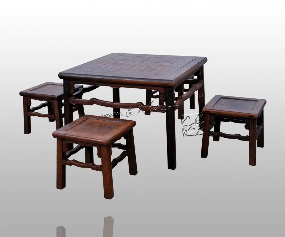 Home Furniture Outdoor Garden Leisure Tea Table 5-pieces Set Dining Desk and Small Stools Living Room Classical Rosewood Antique Home Furniture Outdoor Garden Leisure Tea Table 5-pieces Set Dining Desk and Small Stools Living Room Classical Rosewood Antique