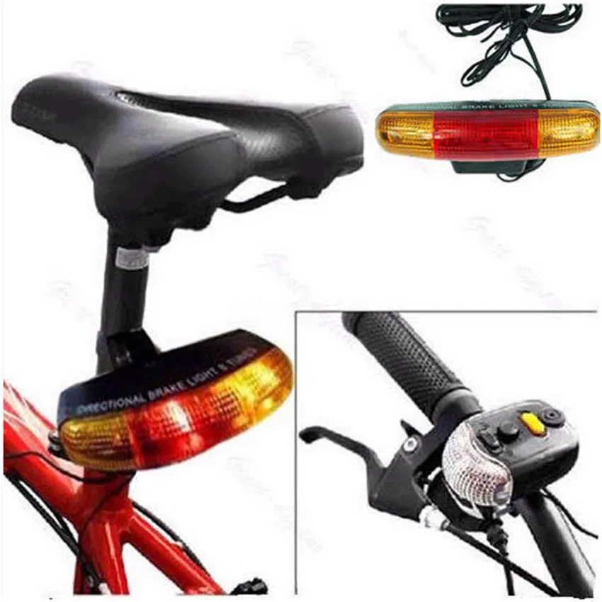 

7 LED Bicycle Bike Turn Signal Directional Brake Light Lamp 8 sound Horn Fixed mount Set Bicycle Light Safety in Darkness