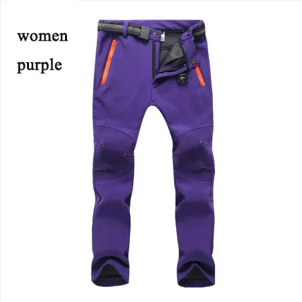 SJ-Maurie походные брюки зимние походные треккинговые флисовые утепленные водонепроницаемые брюки для мужчин и женщин лыжные альпинистские флисовые брюки - Цвет: Зеленый