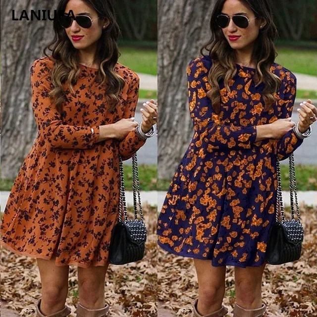 

2019 Women Summer Dress Boho Style Floral Print Chiffon Beach Dress Tunic Sundress Loose Mini Party Dress Women Vestidos mujer
