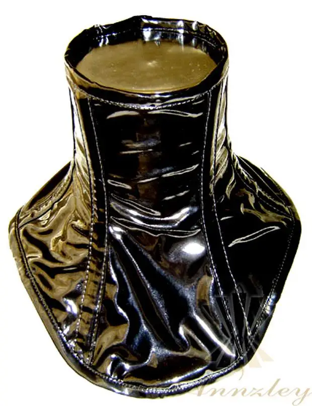 Annzley Red And Black Patent Leather Steel Boned Neck Corset (1)