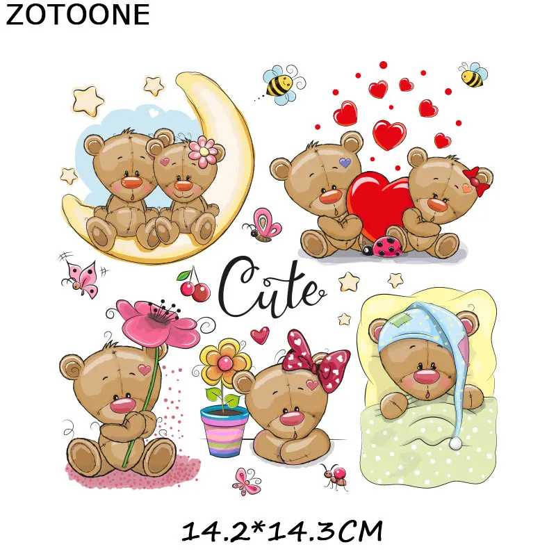 Термоклейкие нашивки ZOTOONE для одежды набор милых мультяшных животных футболка