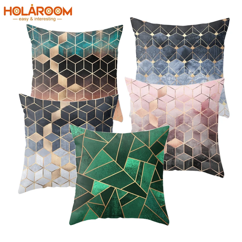 

3D Geometric Cushion Cover Gradient Cubes Pillows Cover Polyester Throw Pillow Decorative Cushion Covers For Sofa Car Home Chair