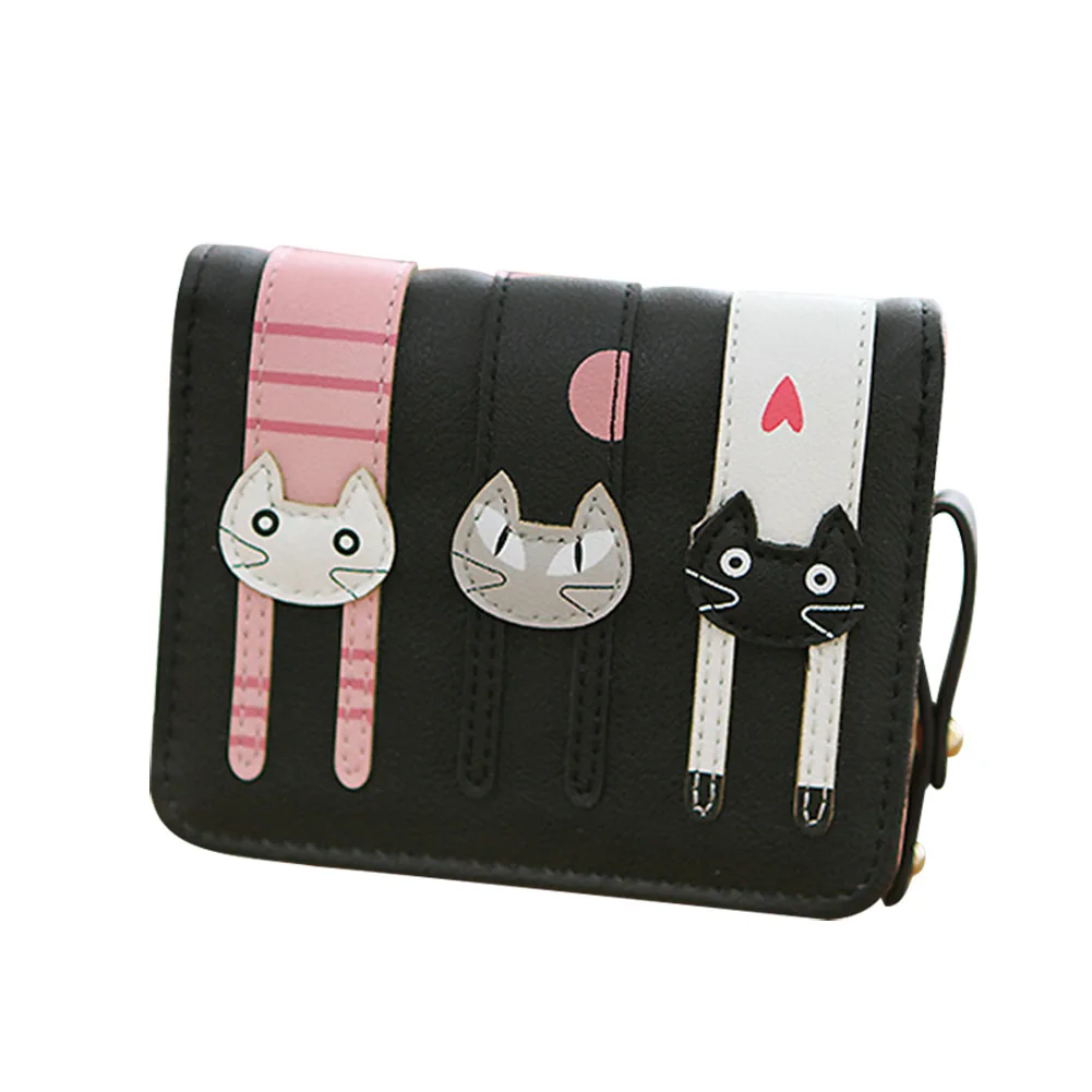 

New Arrival New Women Mini Purse Lovely Cats Wallet Card Holder Purse Zipper Multiple Cards Holder For Girls