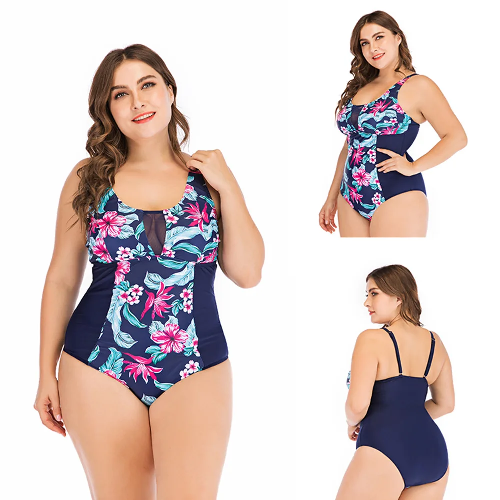 

Women Sexy Bikini Push Up Floral Retro One Piece Swimsuit Plus Size Backless Monokini Vintage Bathing Suits Summer Beach Wear