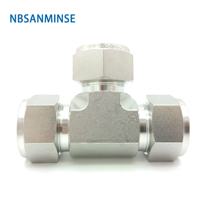 

NBSANMINSE 5PCS/Lot UT 18 08 Union Tee Coupling Connector Stainless Steel SS316L Hard Pipe Fitting Lab Application