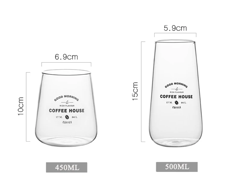1Pc Glass Cup Large Beer Coffee Cup Transparent Glass Beer Coffee Mugs Breakfast Juice Milk Cup Glass Home Office Mug Drinkware (8)