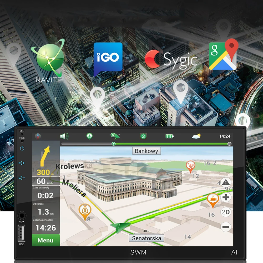 7-дюймовый автомобильный Радио для Android 8,1 автомобиля MP5 плеер ...