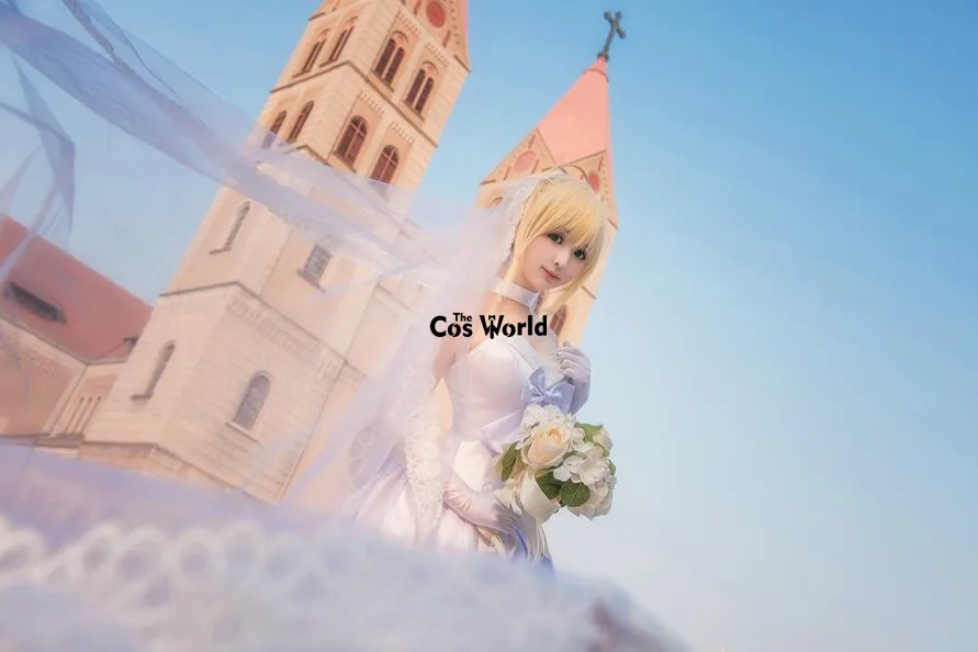 Fate Zero TYPE Moon Saber Arturia Pendragon свадебное платье на 10 лет Униформа костюм аниме костюмы