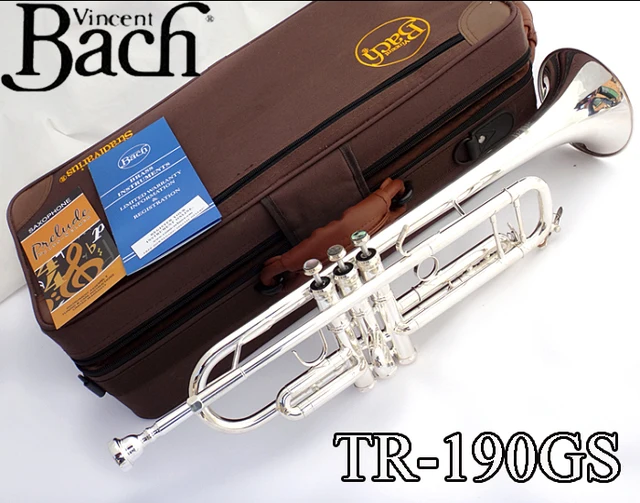 Cheap American Bach Original Authentic Double Silver plated TR-190GS Flat Professional Trumpet Top Musical Instruments Brass Bugle Bb