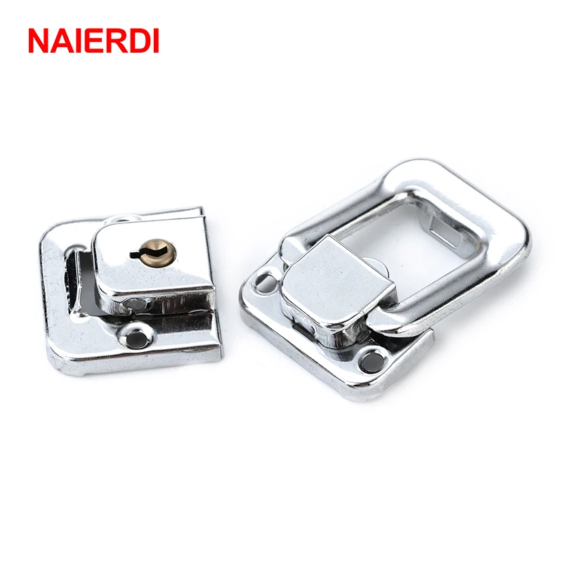 NAIERDI J402 Box Hasp Cabinet Fastener Lock With Key Spring Latch Catch Toggle Iron Locks For Drawer Door Furniture Hardware images - 6