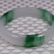 Очень тонкий Редкий Натуральный Зеленый Белый Жадеит браслет из натурального камня