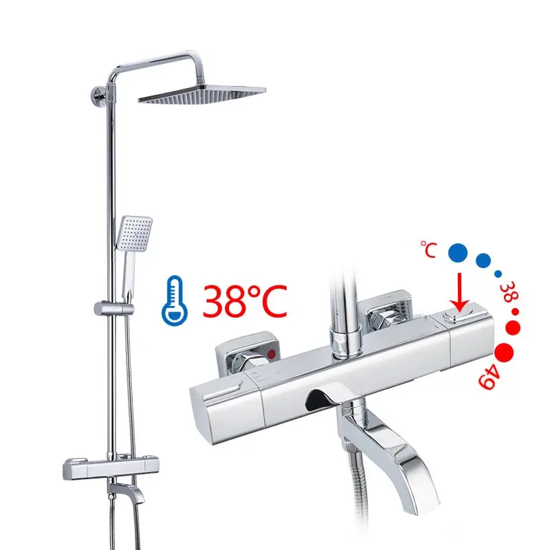 GAPPO смеситель для душа s Термостатический смеситель для ванной, смеситель для ванны, смеситель для ванны, настенный дождевой душевой набор, смесители - Цвет: G2491