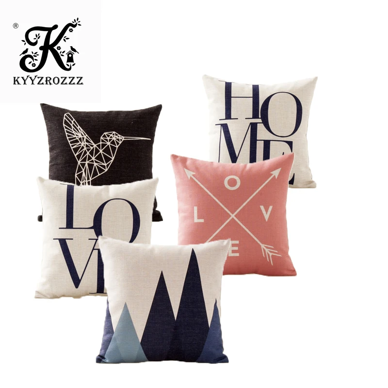 

Decorative Throw Pillows Case Geometric Colorful Animals Deer Nordic Style Cotton Linen Cushion Cover for Sofa Home Decor