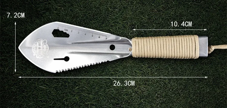 Садовая лопата из нержавеющей стали, лопата, мультиинструмент для прополка с шестигранным гаечным ключом, линейка для копания лопаток, нож
