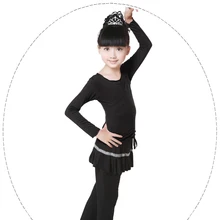 Новые Девушки Танго Танцуют Костюмы Ребенок Длинным Рукавом Латинской Сальса Танцевальная Одежда Малыша Топы И Брюки Костюм