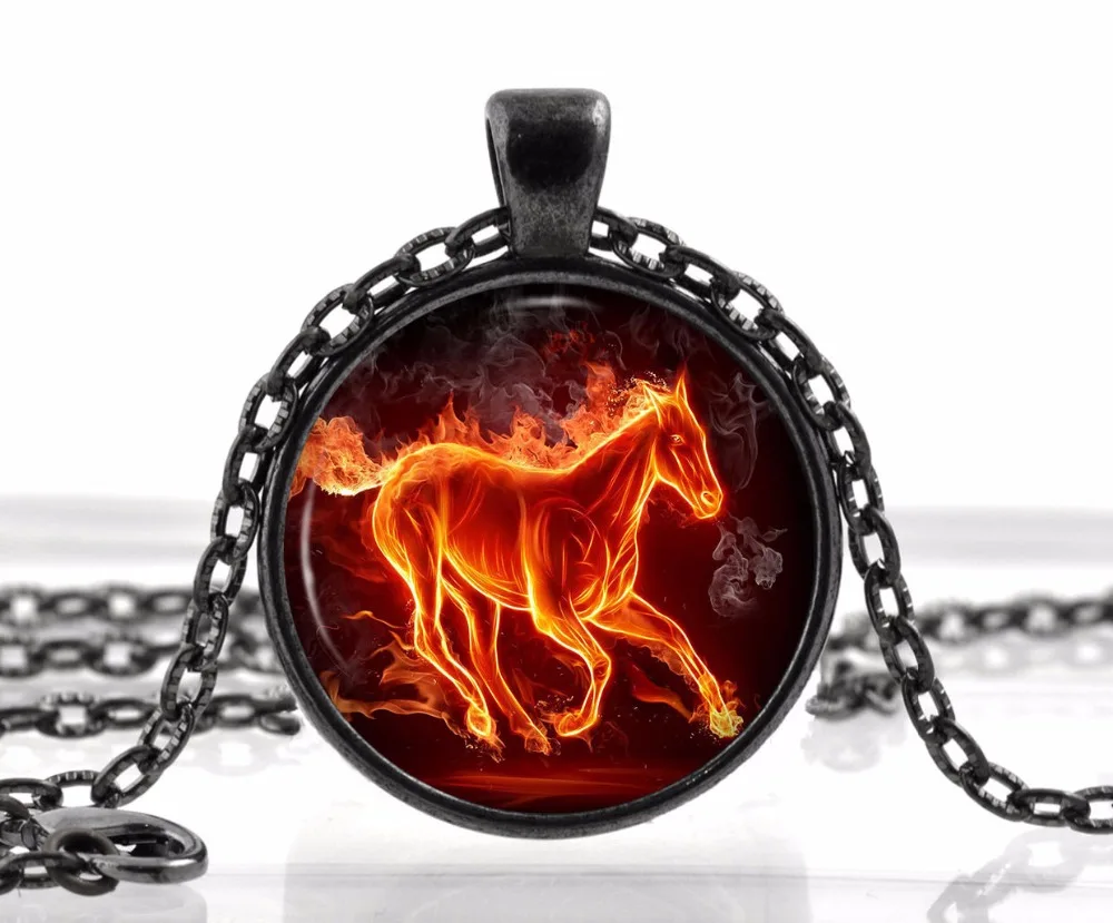 Hell Warhorse Ожерелье Подвеска лошадь ювелирные изделия Готическая подвеска с очками