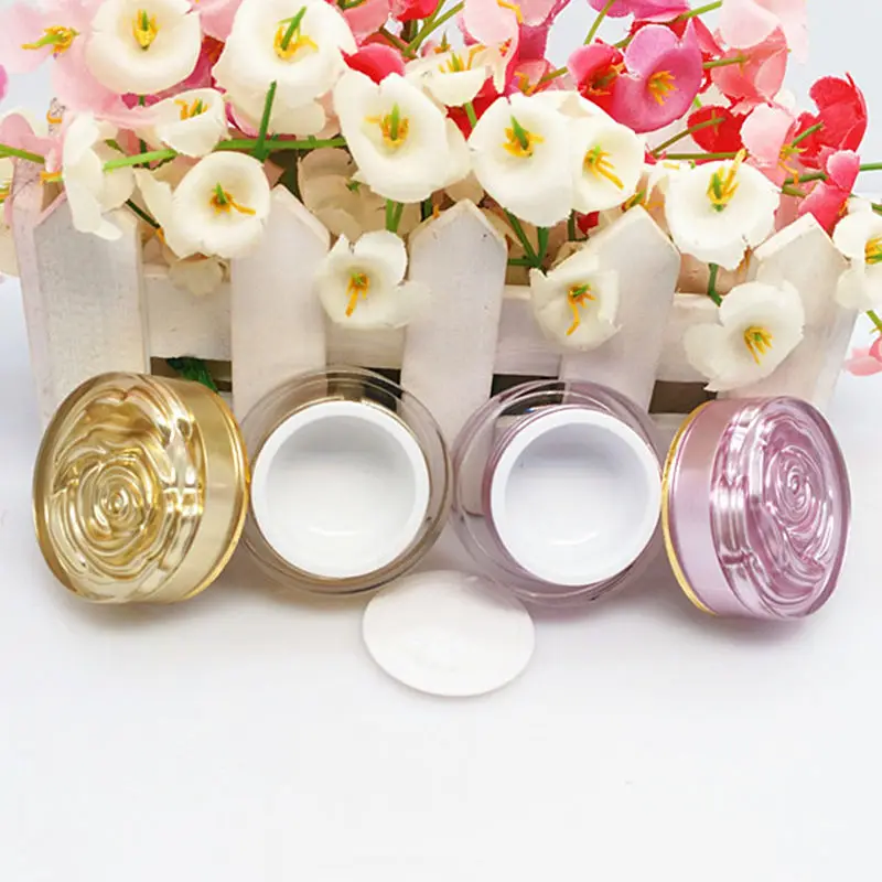 5g Acrylic Cream Jar Rose Flower Lid Cosmetic Sample Nail Powder
