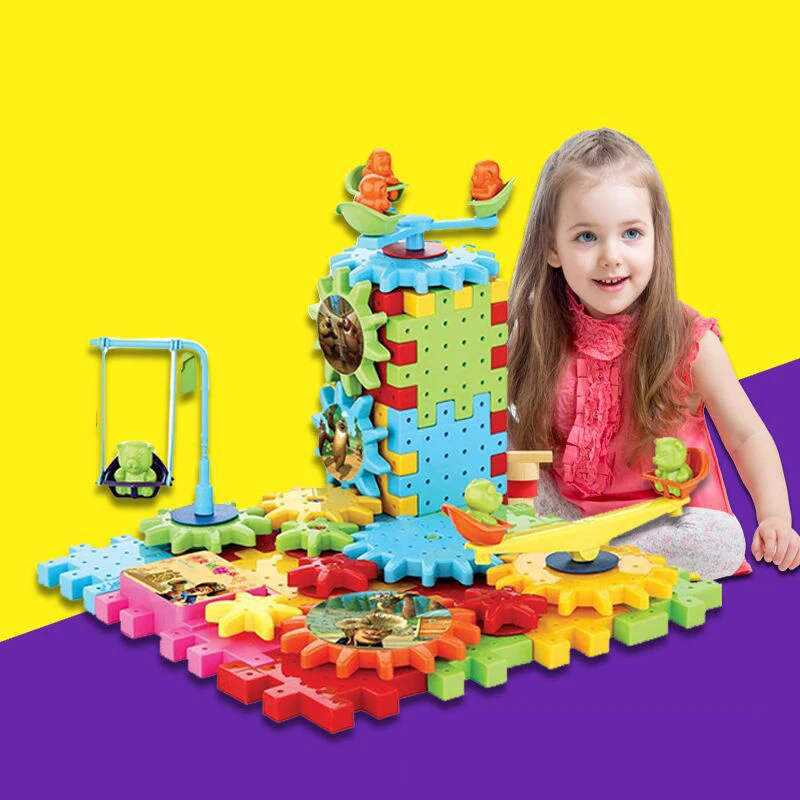 Electric Building Blocks Children DIY Changeable Rotating Spinning