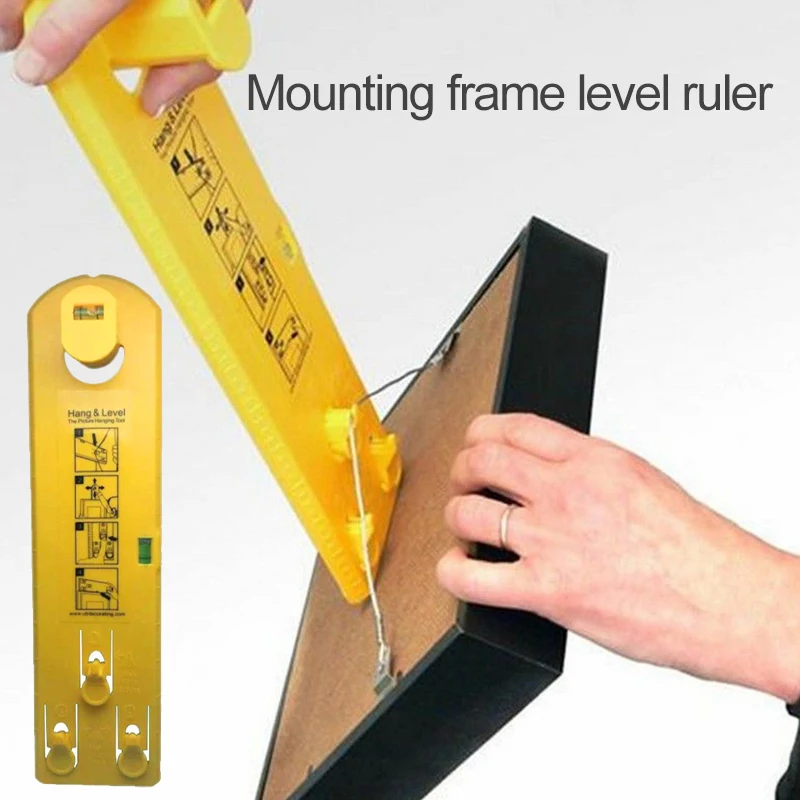 

Practical Yellow Hanging Level Tool Horizontal Ruler For Located Mirrors Photo Frame Level Ruler Drop Shipping