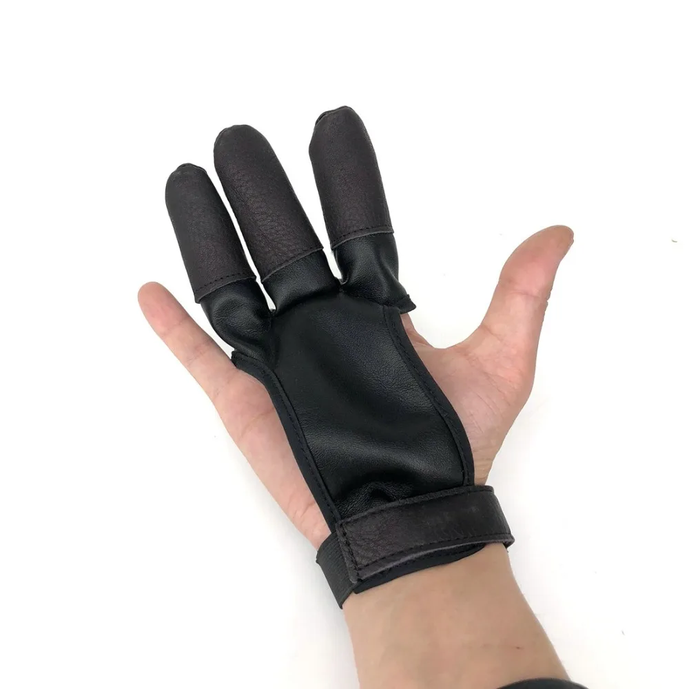 

1pc Cowhide Archery Finger Tab Left and Right Hand Archery Finger Guard Protection Pad Glove Tab for Bow Finger Protector