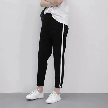 

Harajuku Casual Black Cargo Pants Women Elastic High Waist Pants Streetwear Korean Sweatpants S-2XL