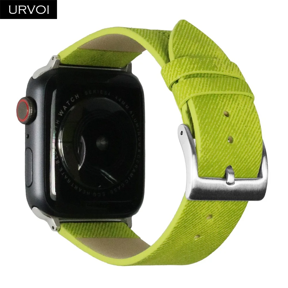 URVOI ремешок для apple watch band series 5 4 3 21 искусственная кожа наручный для iwatch Удобный прочный дизайн с пряжкой 38 42 40 44 мм