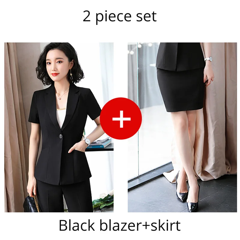 Летние женские деловые брючные костюмы для деловой работы плюс размер тонкий короткий рукав Блейзер и брюки комплект 4XL 5XL