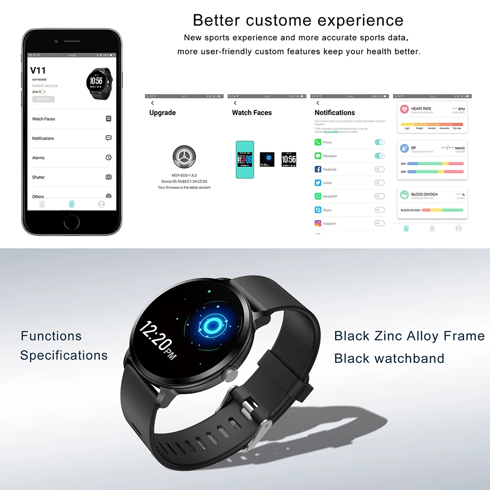 Fentorn Smart watch IP67 Waterproof Heart Rate Blood Pressure monitor Activity tracker Fitness Bracelet Smartwatch for Men women Fentorn Smart watch IP67 Waterproof Heart Rate Blood Pressure monitor Activity tracker Fitness Bracelet Smartwatch for Men women