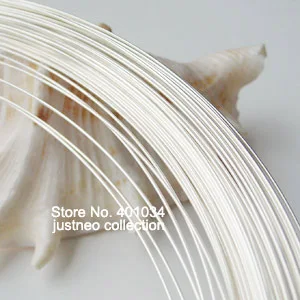 

0.4mm 26guage AWG Solid 925 Sterling Silver Wire Beading Stringing Jewelry Thread Filament Connector Accessories , 1 meter