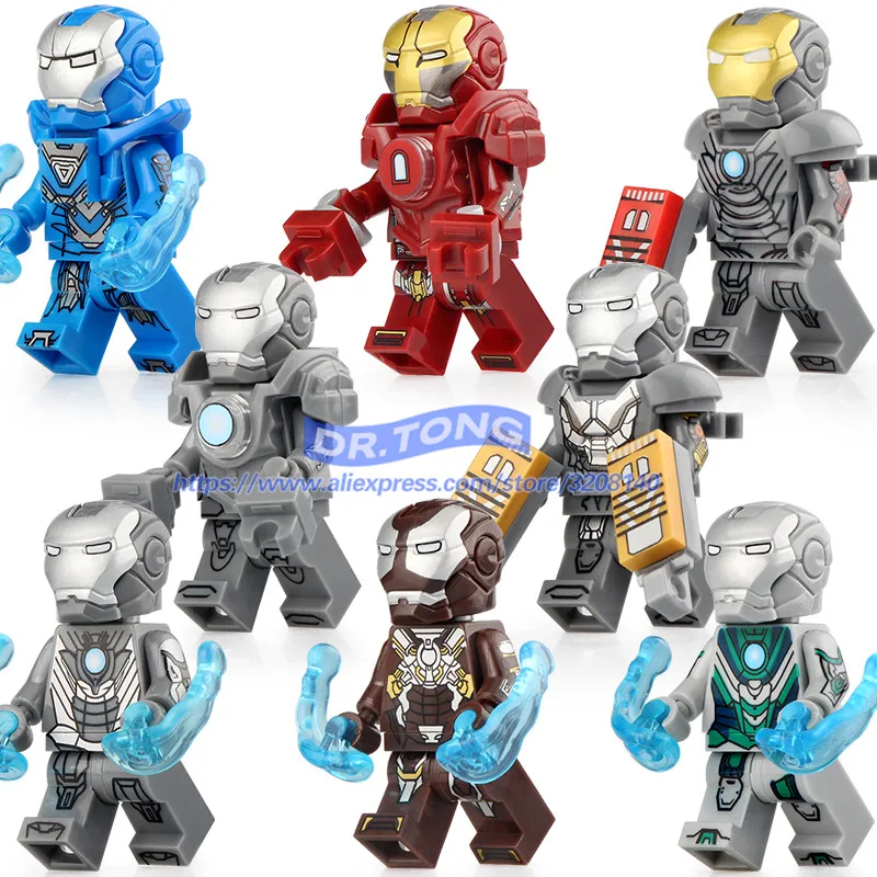

50pcs building Blocks Super Heroes Bricks Iron Man Tony Stark Mark 24 Mark 25 Mark 31Figures Toys Learning For Child X0253