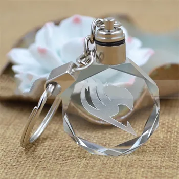 

Creative Japanese Anime Mini Hatsune Miku Fairy Tail Crystal Colourful Led Light Key Chain Keyring Brand New