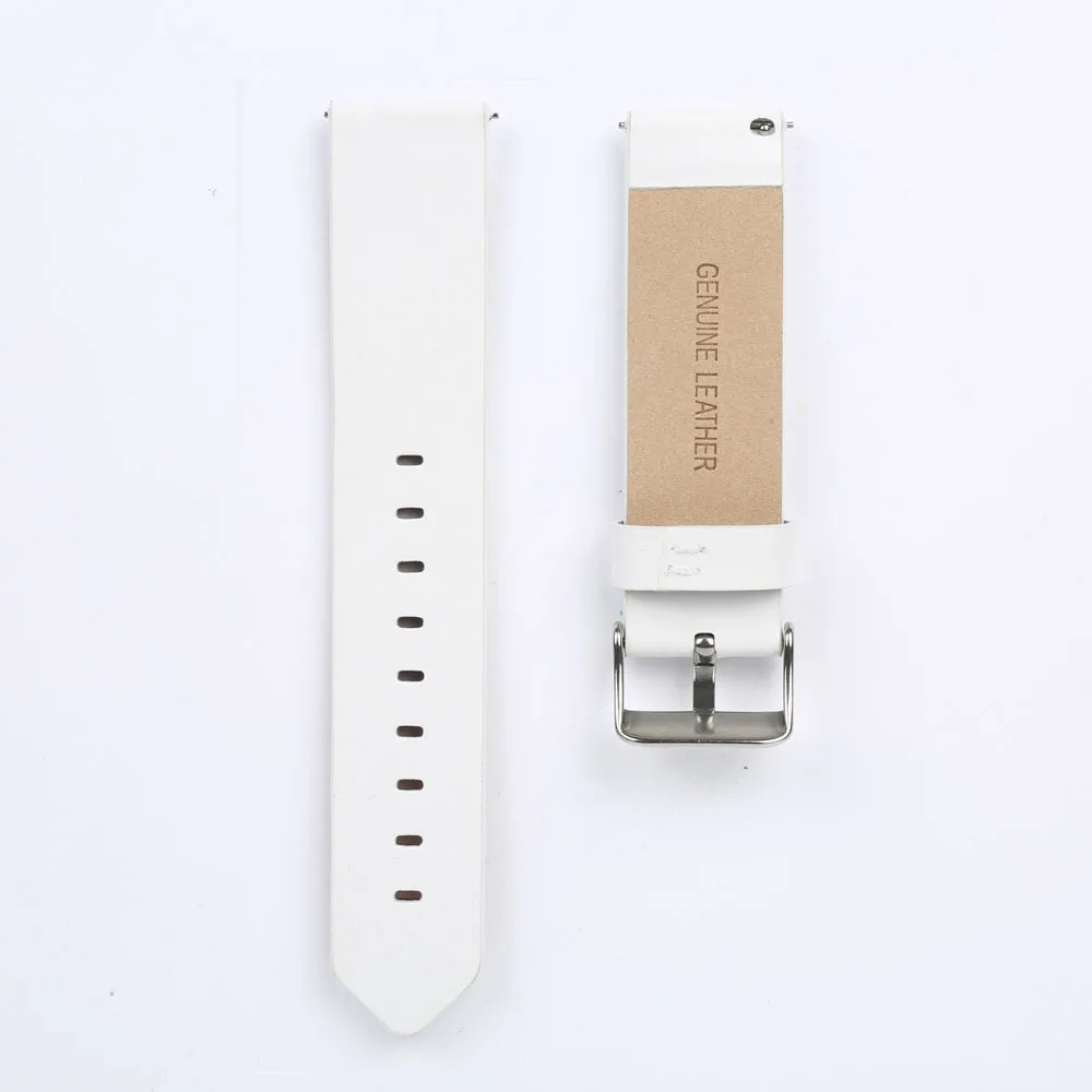 

Quickly Installed 20mm Watch Band both Layer are Genuine Leather, Quick Release Watch Strap White Color